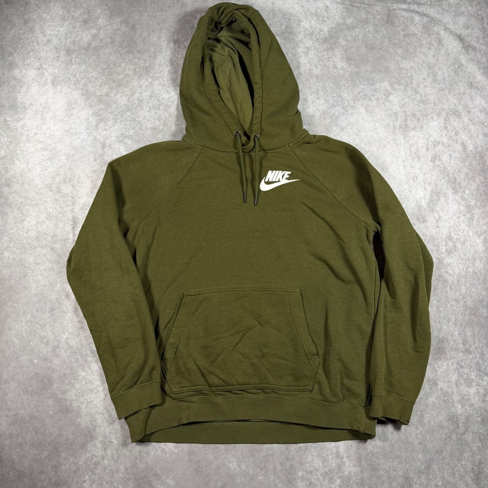 Nike Mens Sportswear Club Fleece Pullover Hoodie Olive Green Medium Athleisure